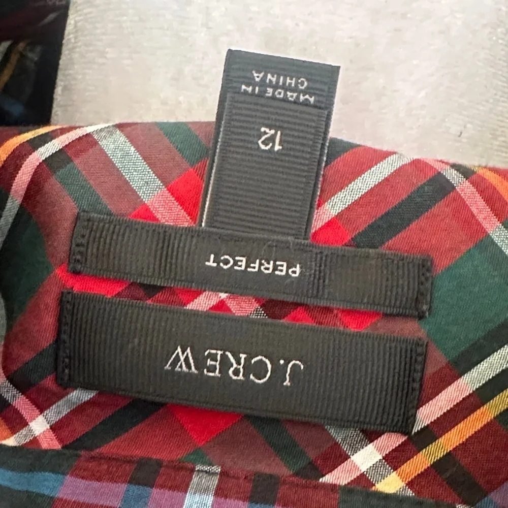 J. Crew Women's Plaid Button Down Shirt - Red, Black, and Blue - Picture 4 of 5